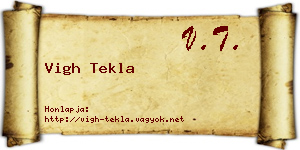 Vigh Tekla névjegykártya
